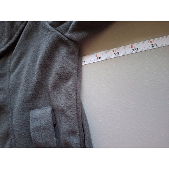 CS Women’s Hooded Peacoat Jacket L Gray Plaid Double Breasted Classic Preppy - Picture 7 of 8